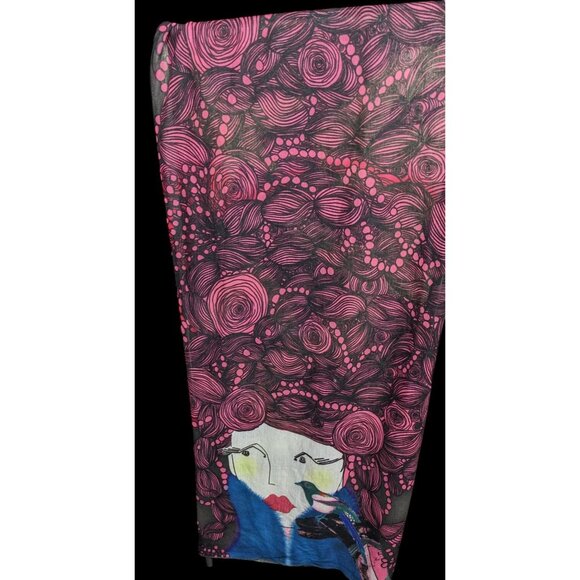 Unique Custoline Women's Portrait Art Scarf - Picture 3 of 11